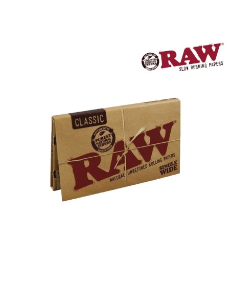 Papel de fumar Raw Single Wide Doble Ventana (50)